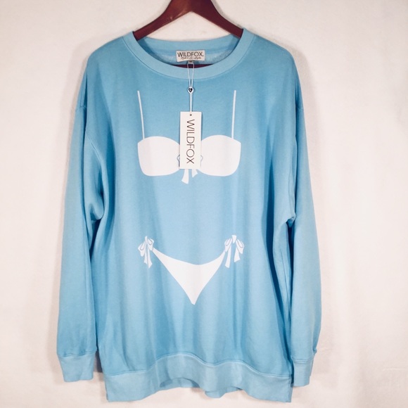 WILDFOX | Bikini Bod Sweatshirt / Beach Coverup -M - Picture 5 of 8